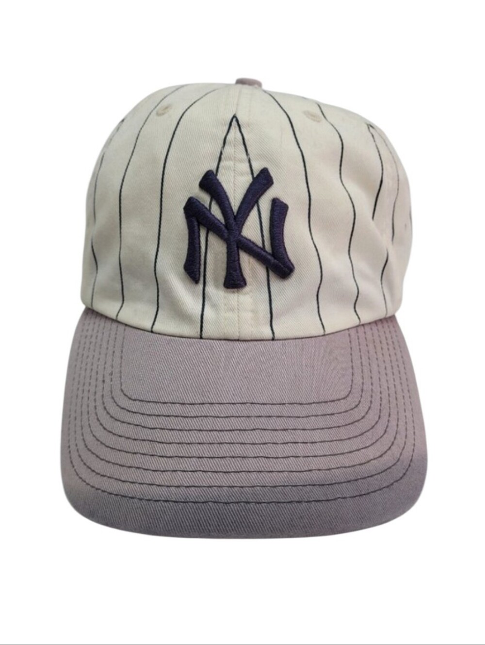 Vintage 90s NY Yankees Pinstripe Fitted Hat The Franchise By Twins Enterprise